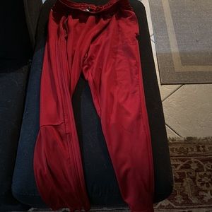 Vintage drawstring red Adidas running or relaxing pants. Great condition large